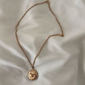 Dove Gold Locket Necklace